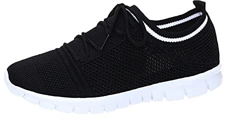 Yunyahe Sportschuhe Einzelne Sportbekleidung Umreifungsschuh für Frauen Schwänze Sommer Damen- Air Atmungsaktiv Turnschuhe (Black, 39)