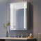 Dripex Bathroom Mirror Cabinet with LED Lights, 600 * 800mm Illuminated LED Bathroom Mirror Cabinet with Shaver Socket Dimmable Switch 3 Colors and Demister Pad,Grey