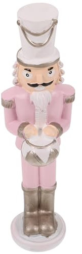 Cabilock Weihnachts-Nussknacker-Figuren Rosa Walnuss-Soldatenfiguren Tischpuppen-Puppen Nussknacker-Soldaten-Ornamente Aus Harz Für Weihnachten Ferienhaus Schrankstatue Rosa