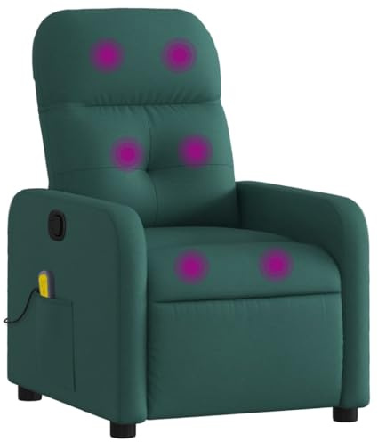 vidaXL Massagesessel Dunkelgrün Stoff