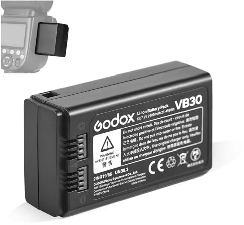 Godox VB30 Battery 7.2 V/2980 mAh for Godox V1PRO C V1PRO N V1PRO S V1PRO F V1PRO O Round Flash, V1 V860III V850III Flash ((2024) VB30)