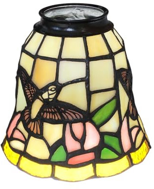 [HUIMEIJU] Tiffany Lampenschirm Kolibri Lampenschirm Vogelmuster Lampenschirm Buntglas Lampenschirm HMJ6034