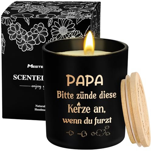 Geschenke für Papa, Duftkerzen Geschenkset zum Vatertag, Ebenholz Sandelholz Duftkerze Vatertagsgeschenk Geburtstagsgeschenk Weihnachtsgeschenke Entspannung Lustige Geschenk für Vater