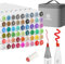 GC QUILL Alcohol Brush Markers - 53 Colours Alcohol Markers Pens (Chisel&Brush Tip) +1 Colorless Blender Marker -Professional Brush Markers for Art Drawing, Graffiti, Colouring, Rendering GC-MK54