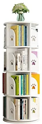 SJLSDFHG Bookcase Rotating White Bookshelf Stackable Bookshelves Organizer Shelves Bookcase for Home Office Living Room Study Storage Rack Book Shelf