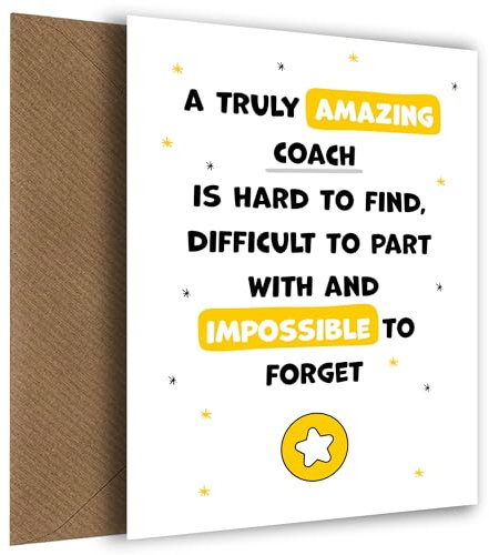 Coach Dankeskarte – Impossible to Forget – Wertschätzungskarte für Trainer, um Danke an ihn oder sie auszudrücken – Abschied, Ruhestand