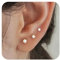 FUNEIA 3 Paar Ohrstecker Silber 925 Gold Set Vergoldet Wasserfeste Ohrringe Damen Hypoallergen Klein Zirkonia Herz Stecker Mehrere Ohrlöcher Schmuck