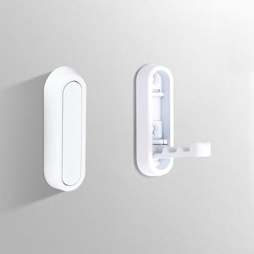 Ganchos plegables para toallas de baño, ganchos de pared de alta resistencia para abrigos, albornoces y bolsos, almacenaje para baño, armario, entrada, piscina y cocina (paquete de 2, blanco)