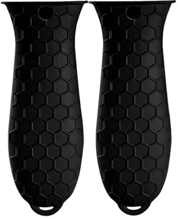 EIHI 2 Piezas Mango de Silicona Negro y Mango de Silicona para Sartenes de Hierro Fundido para Ollas de Hierro Fundido, Sartenes, Cacerolas, Platos, Horno