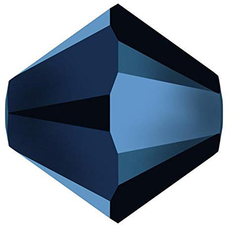 60 cristales Swarovski Bicono 3 mm 5301-5328 001 Crystal Metallic Blue, 2 x perlas