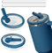 2pcs Leakproof Lid with Straw for Stanley 40oz Replacement,No-Spill Cup Lids for Stanley Quencher,Tumbler Flip Straw Lid for Stanley Accessories (Navy, 40oz)