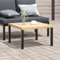 Schwarzer Aluminium Garten Couchtisch 65x65x40cm für Outdoormöbel und Tische