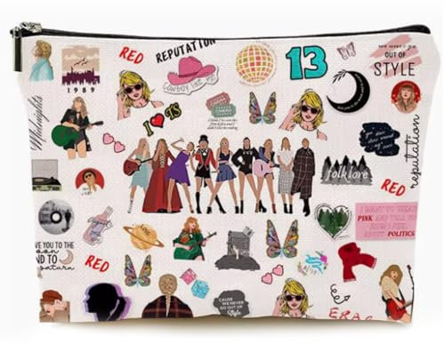 GZYYANG Trousse de Toilette Fille, Trousse de Toilette Enfant, Pochette Maquillage, Grande Trousse de Toilette Femme, Trousse de Maquillage pour Les Mélomanes et Les Fans de TS pour Les Femmes 