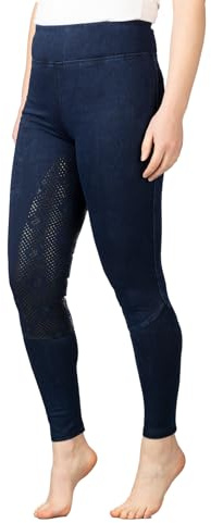 Rydale Horse Riding Tights & Phone Pocket Equestrian Jodppurs Leggings 6 Colours (UK, Numeric, 12, Regular, Regular, Denim)