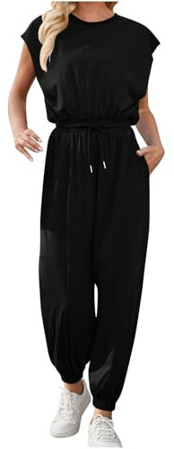 Ybing Jumpsuit Damen Sexy Elegante Sport Lang Hose Sommer Elastischem Bund Trägerhose Boho Arbeitsoverall Lässiger Leicht Heimhose Casual Lose Arbeitshose Latzhose Stoffhose Für Frauen