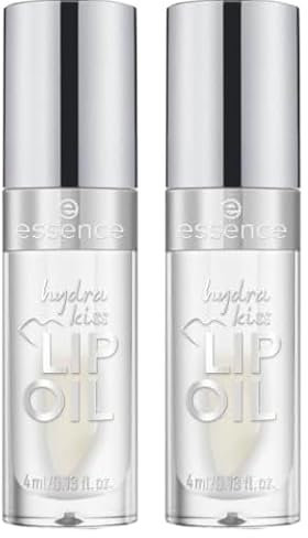 Essence Cosmetics essence hydra kiss LIP OIL huile à lèvres, humidifiant, hydratant, protecteur, avec huiles, sensation de rosée (4ml) (Lot de 2)