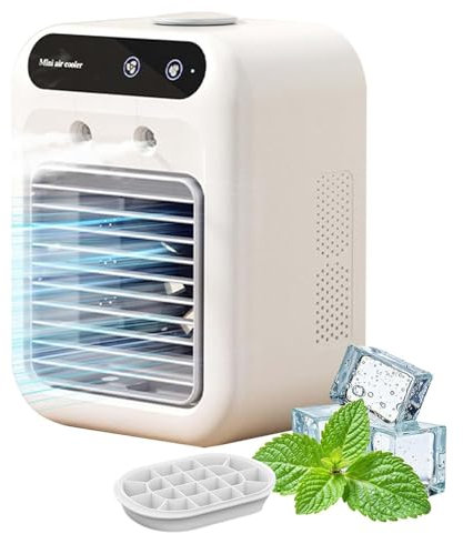 Glacier Breeze AC, 2025 Glacier Breeze Portable Ac Unit Fan, 2 Speed, 20dB Quiet Evaporative Cooler with Humidifier, Purifier & Fan,500ml Water Tank for Bedroom, Office, Camping