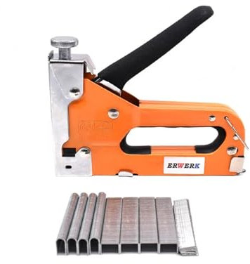 KONGMM Nagelpistole, 3 In 1 Manuelle Nagel Tacker Pistole Mit 600 stücke Nägel for Möbel Polster Möbel Tacker Haushalt Hand Werkzeug
