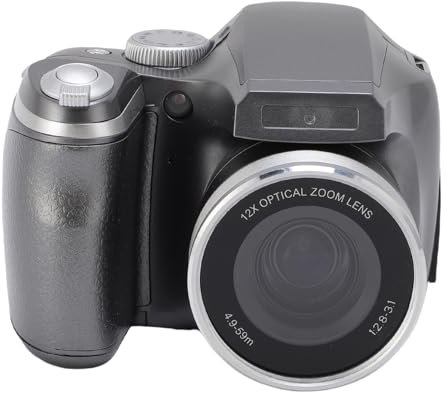 Jectse DSLR -Kamera, 4K 60m Spiegelloser Kamera, 12x Optisches CMOS 6X Digital Zoom, 4K -Videokamera, Foto und Video, Vlogging, Content Creator, Schwarz (Silver)
