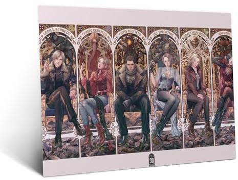 Displate Metallposter Resident Evil Resident Evil Anniversary Wanddeko Poster für Schlafzimmer Magnetische Befestigung 45 x 32 cm