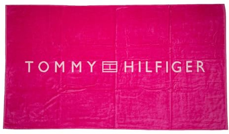 Tommy Hilfiger Strandtuch Spa-Pool-Baumwollschwamm mit Aufdruck cm.180x100 (ca.) Artikel XM0XM02945 Towel, TP1 Hot Magenta, UNICA - ONE Size