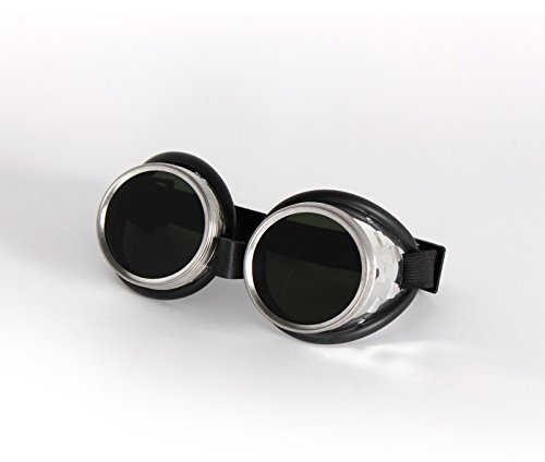 Schraubringbrille mit Schlauchgummipolster 50mm Glasdurchmesser, Gläser klar oder grün getönt DIN 4-6 - Schutzbrille, Schweißschutzbrille, Ausführung:DIN 4
