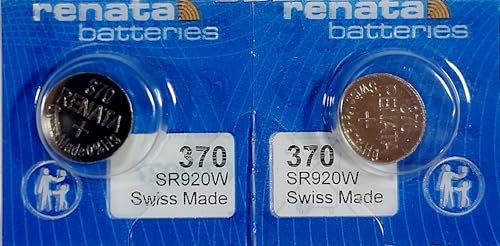 2 piles Renata pour montre - Faites en Suisse - La cellule des piles ne contient pas de mercure - Pile bouton de 1,55 V Renata - Longue durée - Plusieurs modèles disponibles