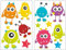 Samunshi® 13x Wandtattoo Süße Monster Set Wandbilder Kinderzimmer Deko Junge Wandtattoo Kinderzimmer Mädchen Wandsticker Kinderzimmer 2x 16x26cm