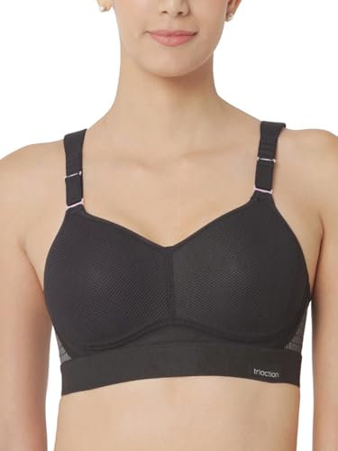 TriAction Damen Gepolstert Sport-BH Hybrid Lite P, Schwarz (Black 04), Gr. 80C