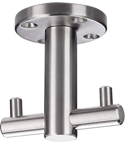 2-fach Drehhaken THANEE 61 x 60 mm echt Edelstahl gebürstet Garderoben-Haken Deckenhaken Doppelhaken Unterbauhaken von SO-TECH®