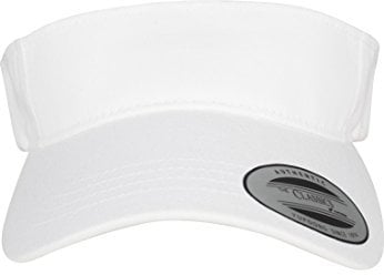 Flexfit Yupoong Damen und Herren Curved Visor Cap - Unisex Sonnenblende mit Klettverschluss Weiß, Einheitsgröße
