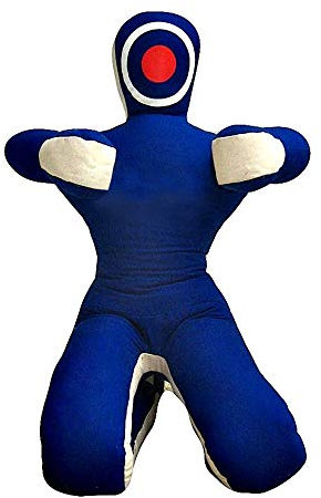 Grappling Dummy Rox Coupe MMA réaliste Judo Sac de frappe Grappling Dummy – Position assise – Les Mains avant Bleu/blanc