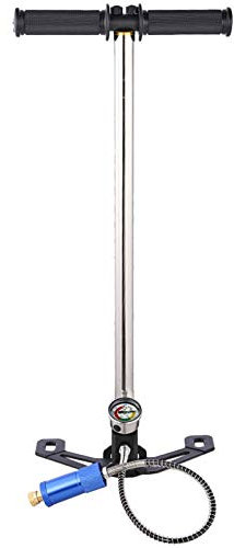 Asixx Hochdruckluftpumpe, Manuelle Tauchluftpumpe Hochdruckluftpumpe Tragbare Luftpumpe mit Manometer Luftpumpenschlauch mit 53 cm Länge für das Sauerstoffflaschen-Tauchen