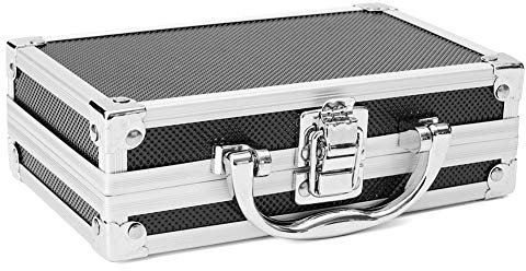 YOUNG4 Aluminium Flight Case Hochleistungswerkzeugkoffer Kamera Aluminium Carry Case Aufbewahrungsbox mit Schaumstoff Schwarz