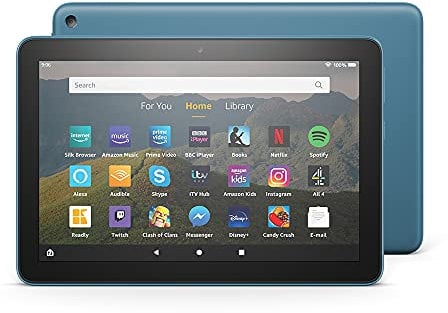 Amazon Fire HD 8 Tablet, 8 HD display, 64 GB, Twilight Blue - with Ads, designed for portable entertainment (2020 release)