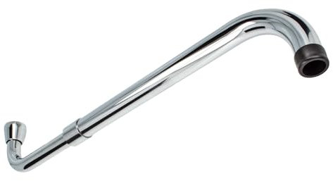 tecuro S-Auslauf für Wand-Armaturen 3/4 Zoll flachdichtend, ausziehbar 200-300 mm, Messing verchromt