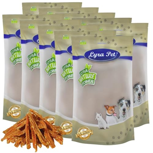 Lyra Pet® 10 kg Hühnerbruststreifen - Kausnack für Hunde | Leckerli für Hunde – Proteinreicher Kauartikel mit Huhn – Idealer Belohnungs- und Trainingssnack – Gut verträglich