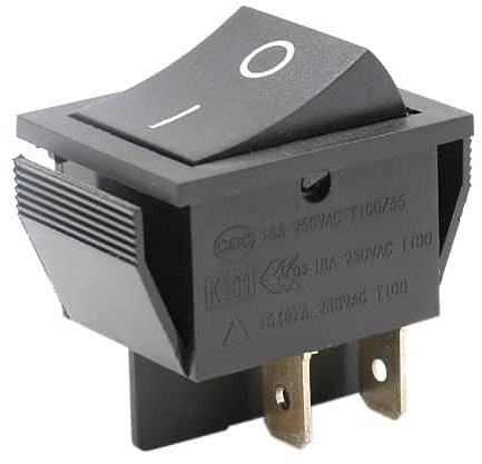CABLEPELADO Interruptor basculante, Interruptor 2 posiciones, Interruptor 4 vias, Interruptor 4 pines, Interruptor 4 terminales, Interruptor ON/OFF DPST, 16A 250VAC, Negro sin LED