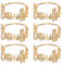 Serviettenringe - 6 Stück Bismillah Buchstaben Metall Serviettenring Set Alphabet Serviettenschnallen Halter Tischdekoration für Hochzeit, Party, Ramadan, Bankett (Gold)
