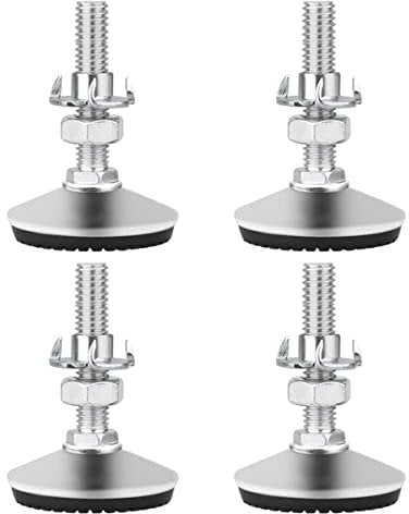 Drenky Furniture Levelling Feet, 4 Packs M8x50mm External Thread Glide Leveler Legs Heavy Duty Silent Non-Slip Floor Protector with T-Nuts and Screw Nuts
