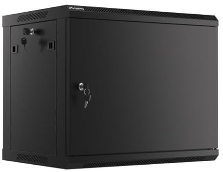 Lanberg Wandschrank, 19 Zoll, 9U/600X450, flach, Schwarz, PTA Metallic