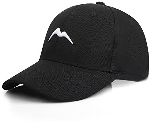 Momoshe Cap Herren Schwarz Damen Basecap Baumwoll Männer Verstellbar Baseball Kappe Running Polo Bergspitzen Stickerei Atmungsaktiv Cappy Sport