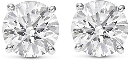 14K White Gold 1.0 Carat Round Shape LAB GROWN Diamond IGI Certified Stud Earrings for women 4 Prong Push Back (E/F Color VS2/SI1 CLARITY)