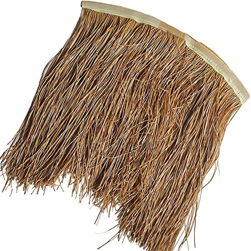 ZAKSEM Simulation Thatch Tile Roof Wild Thatch Tile Artificial Palm Runner,Fireproof So Have 10 Year Life,For Tiki Bar Garden Patio Gazebos Wall Decoration(Size:20M,Color:Palm)