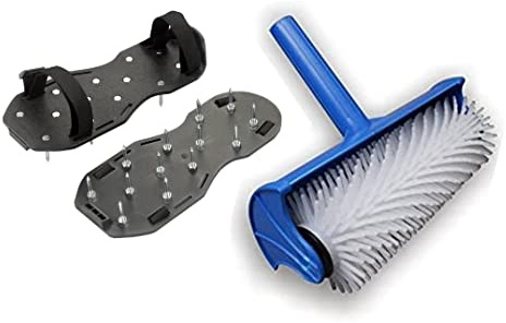 Spiked Roller 250 mm mit Abdeckspitzen 20 mm + Spiked Shoes 20 mm Estrichboden Harz Boden
