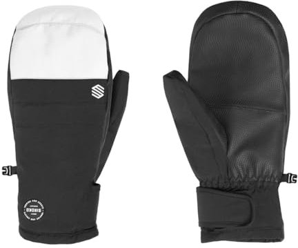 SIROKO Pitztal Thermo-Fäustlinge für Ski und Schnee, Weiß, Schwarz, für Herren und Damen