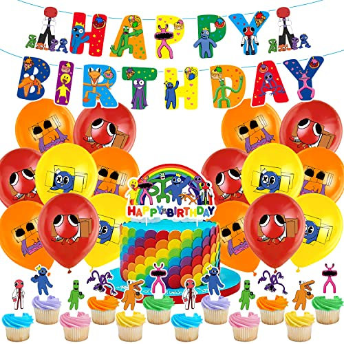 Geburtstag Luftballons, Geburtstag Deko Set 32 Stück, Geburtstag Banner, Kuchen Dekoration, Party Zubehör, Junge Mädchen Geburtstagsparty