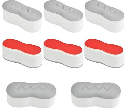 Toilet Seat Bumpers Kit, TANCUDER 8 PCS Universal Toilet Seat Buffer Stoppers Replacement Bumper Pads Toilet Lid Gasket Accessories with Strong Adhesive for WC Cover Adhesive (White & 4.5*1.7*2cm)
