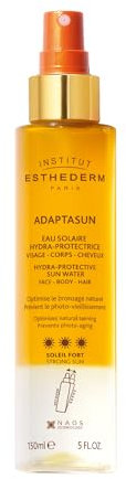 INSTITUT ESTHEDERM Agua Solar Hidraprotectora - Protección UVA/UVB contra las Quemaduras Solares y el Fotoenvejecimiento - Ayuda a Acelerar el Bronceado - Frasco con Dosificador 150 ml