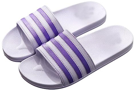 Zeeton Badelatschen Damen Hausschuhe Badeschlappen Herren Badeschuhe Kinder Rutschfeste Pantoletten Slipper Strand Sandale Lila 40-41